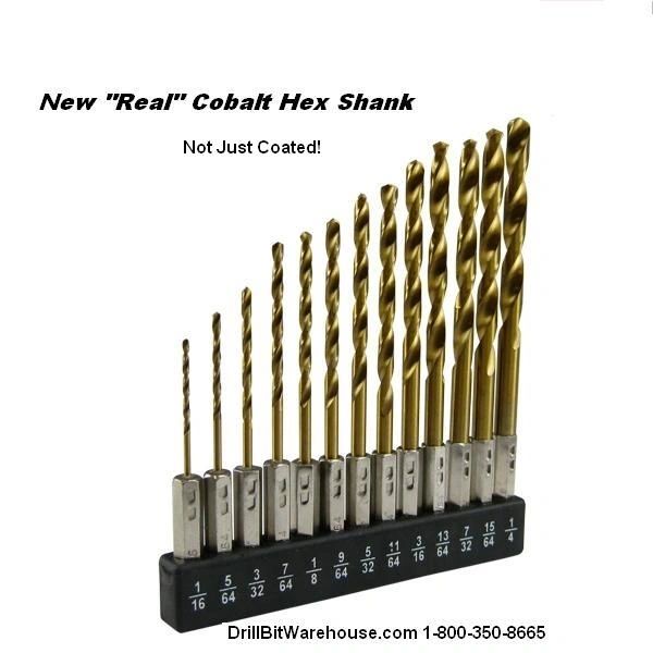 13PC HEX SHANK TITANIUM Drill Set
