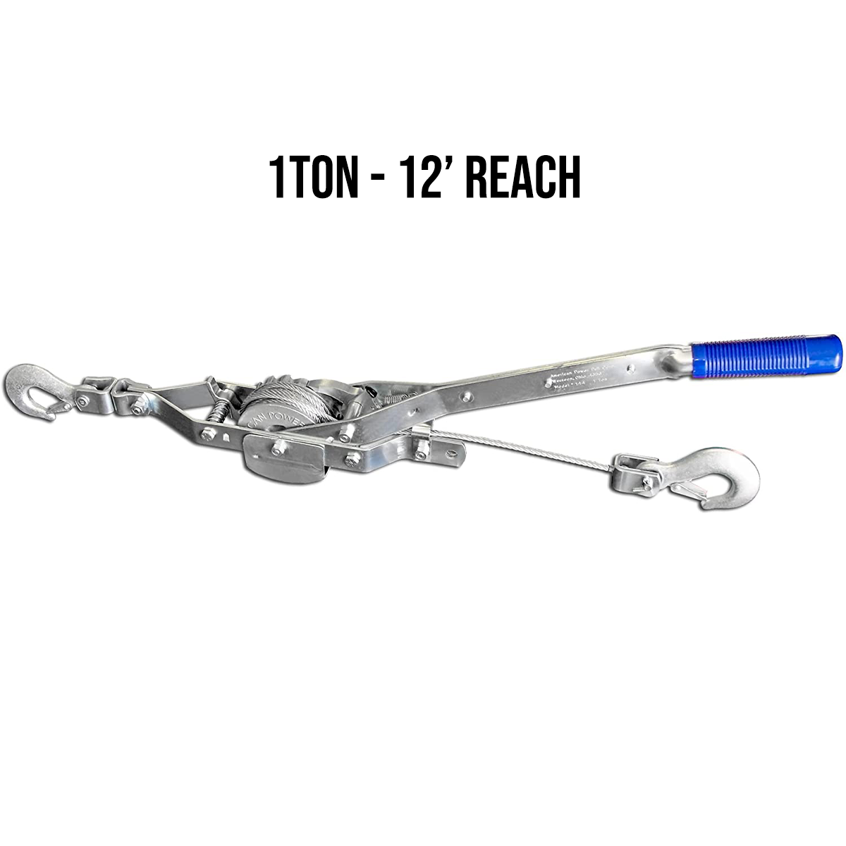 1 Ton Heavy Duty Cable Puller – Double Ratchet, 12′ Lift