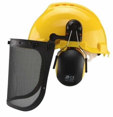Safety Helmet With Hearing and Face Protection