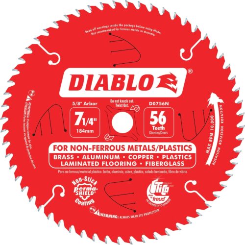 7‑1/4 in. x 56 Tooth Premium Aluminum & Vinyl Cutting Saw Blade