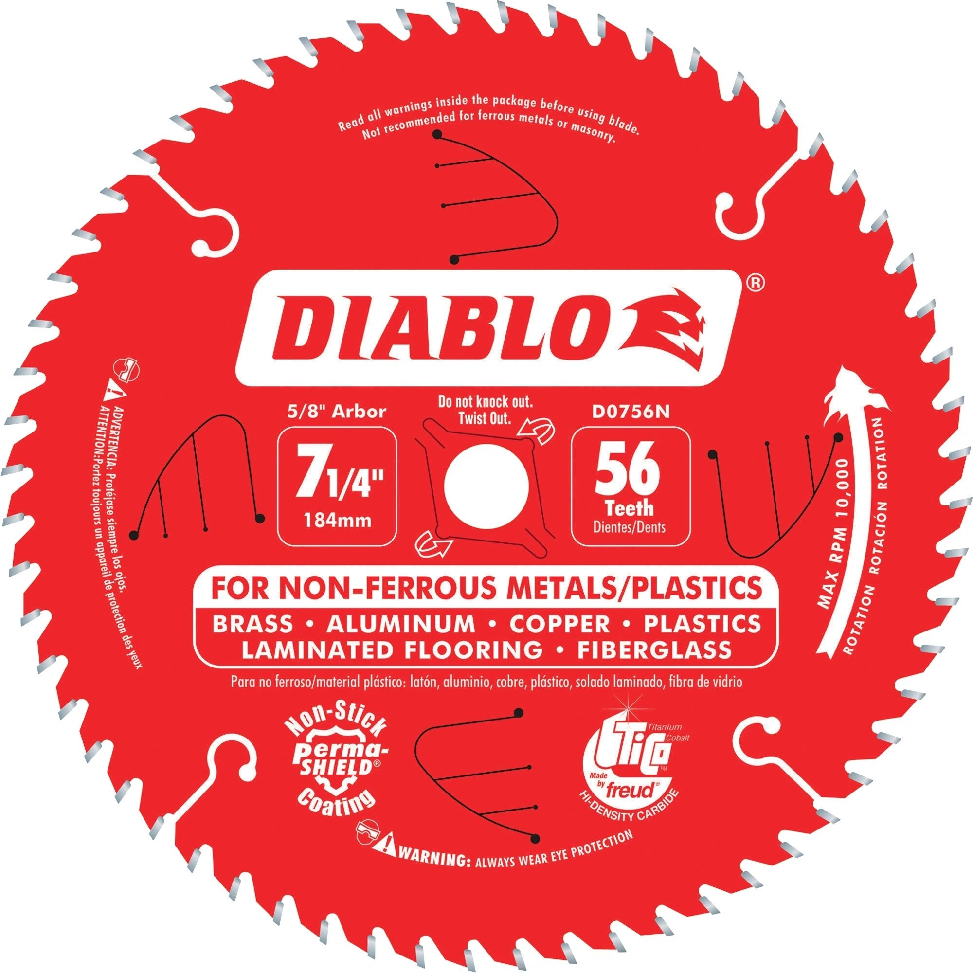 7‑1/4 in. x 56 Tooth Premium Aluminum & Vinyl Cutting Saw Blade