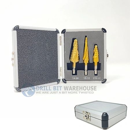 Hex Shank Titanium Step Drill Set – Spiral Fluted