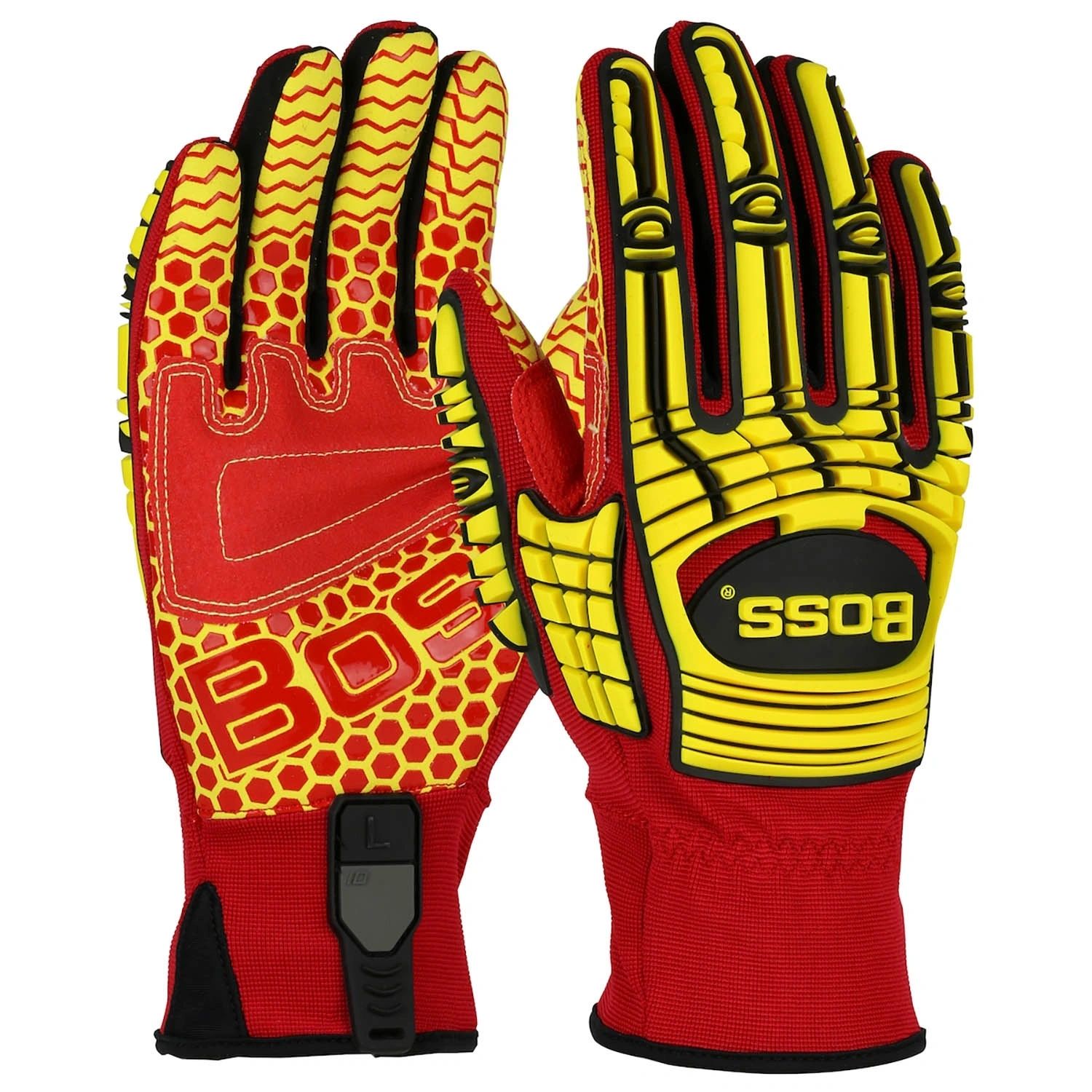 Boss Synthetic Leather Palm High Performance Gloves, Silicone Grip, TPR Impact Protection, Cut Level A5, Abrasion A6, Pair