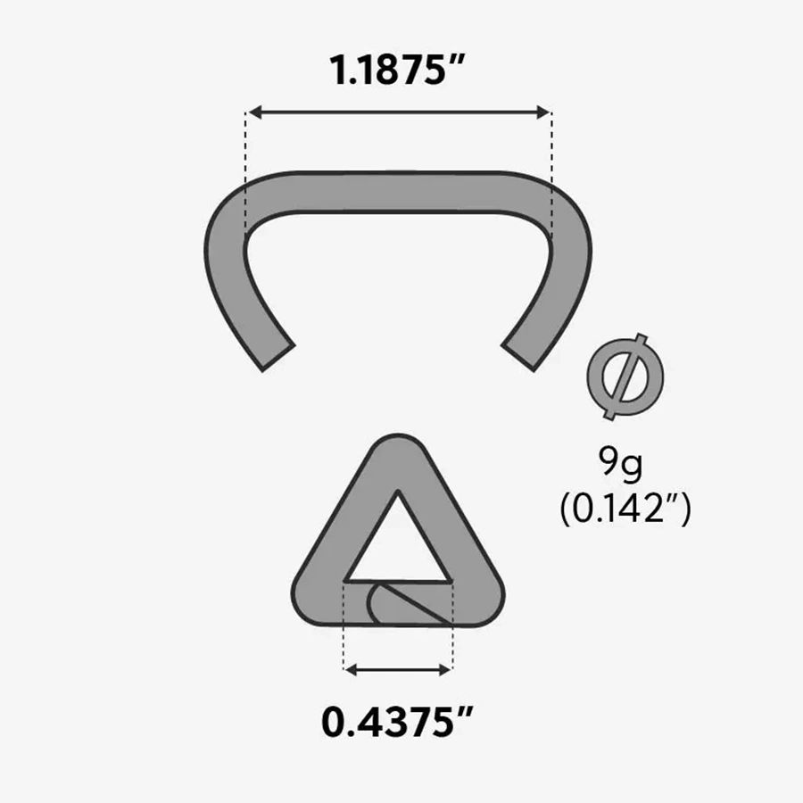 TG1 D-Ring Hog Ring 9 Ga Aluminum (2500)