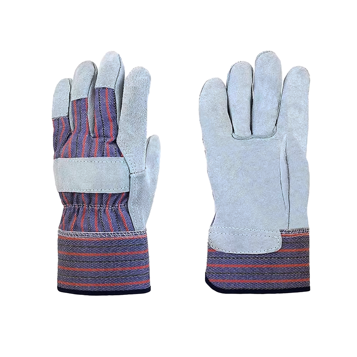 Leather Palm Work Gloves – Shoulder Split, Rubberized Cuff (12 pair)