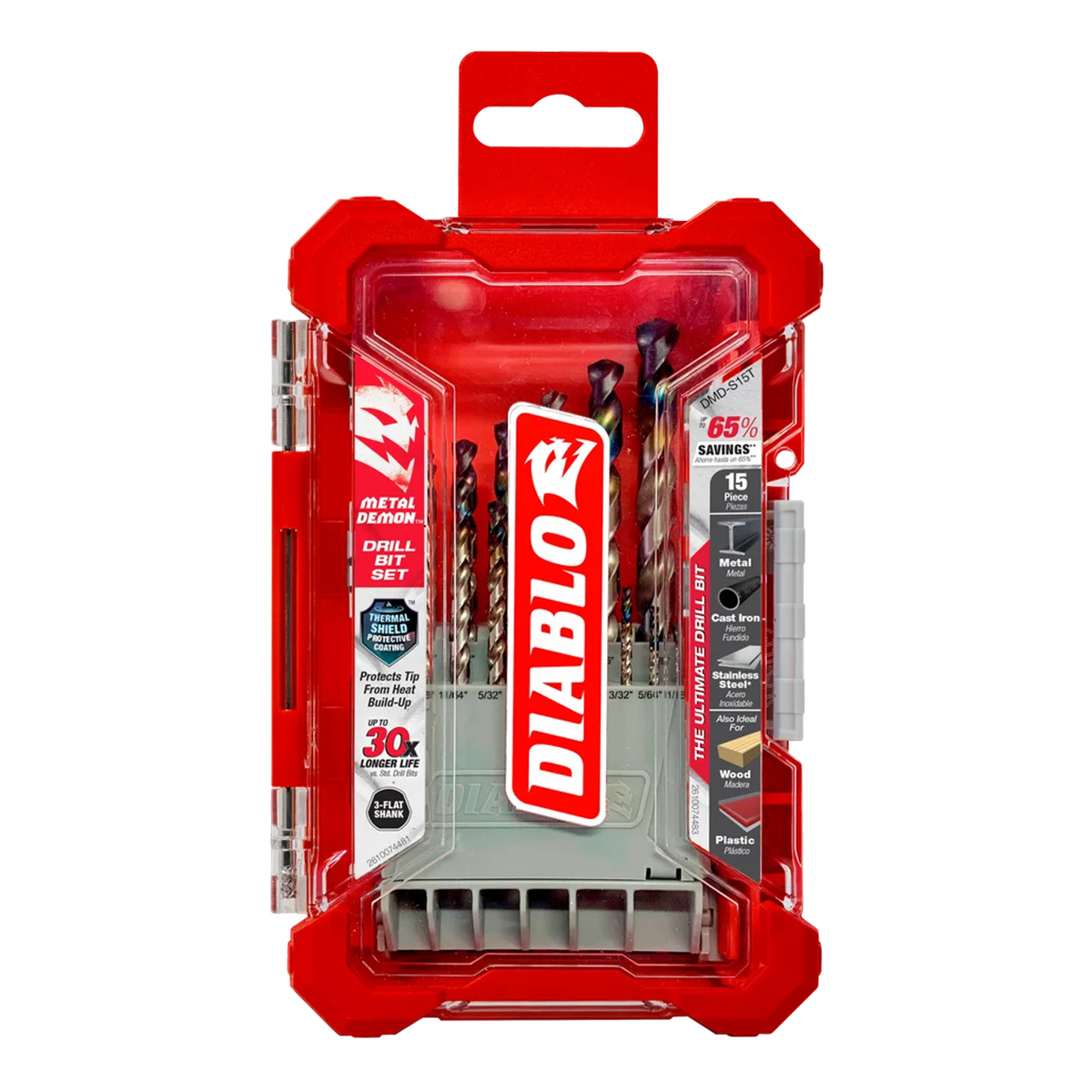Diablo Metal Demon™ 15-Piece Drill Bit Set for Mild Steel, Stainless Steel & Hardened Metal
