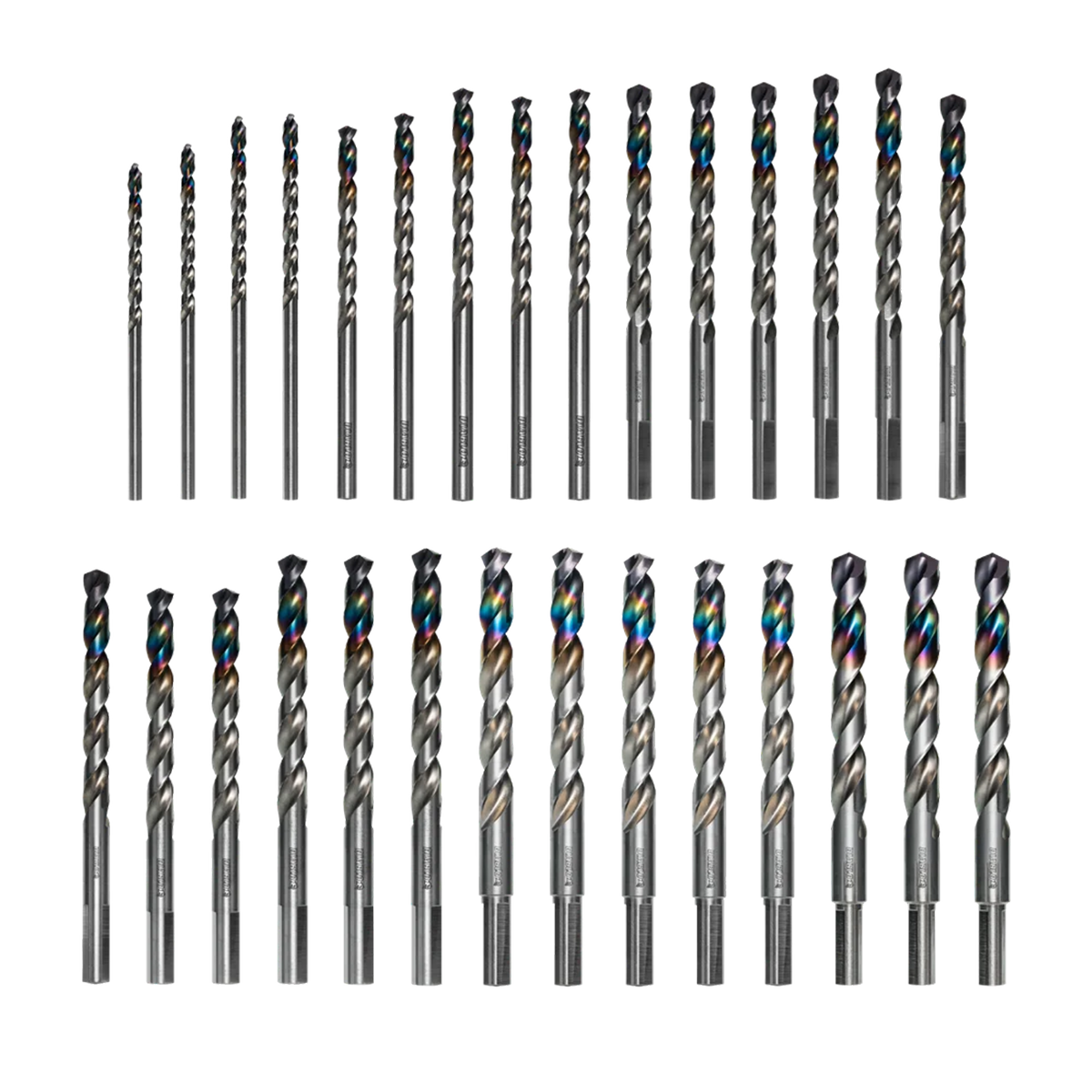 Drill bits laid out