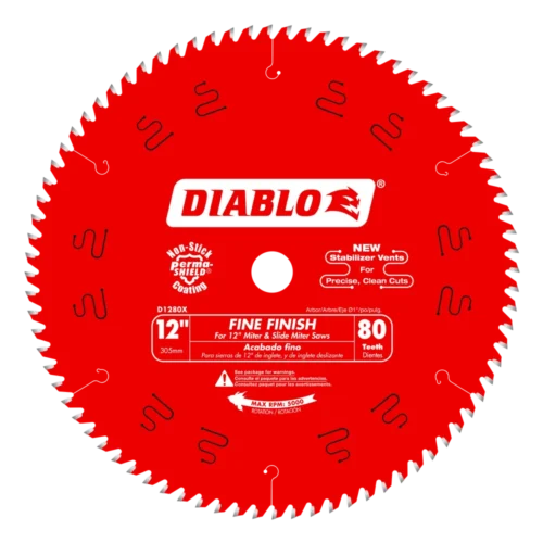Diablo D1280X 12″ × 80-Tooth Fine Finish Wood Saw Blade