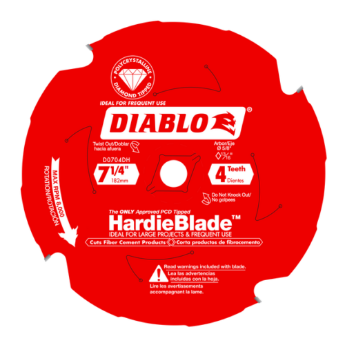 Diablo HardieBlade™ 7-1/4″ × 4-Tooth Fiber Cement Saw Blade